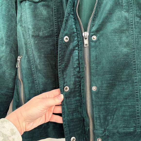 Free People Velvet Green Trucker Jacket - Picture 5 of 8